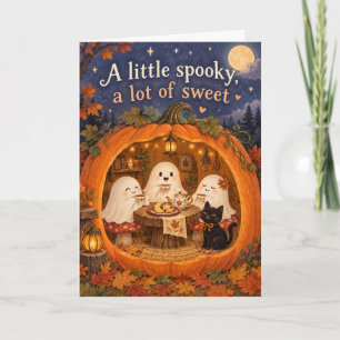 Tarjeta de Halloween de fiesta de té de fantasma l