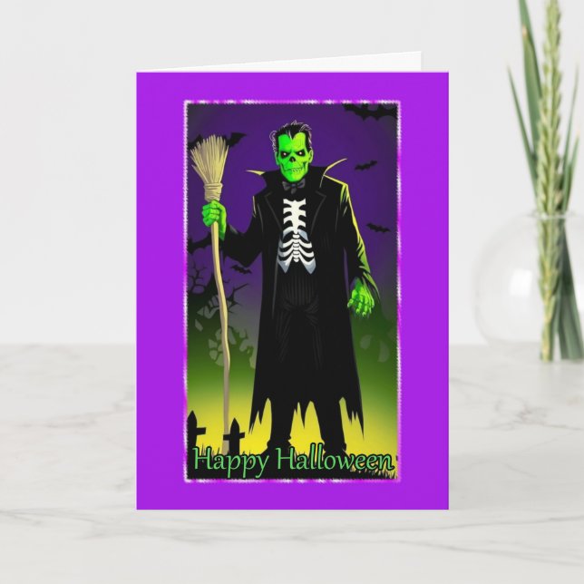 Tarjeta de Halloween de Frankenstein (Anverso)