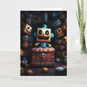 Tarjeta de Halloween de Jack-in-a-Box fantasmal