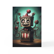 Tarjeta de Halloween de Jack-in-a-Box fantasmal