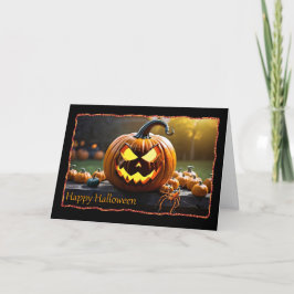 Tarjeta de Halloween de Jack-o'-lantern amenazante