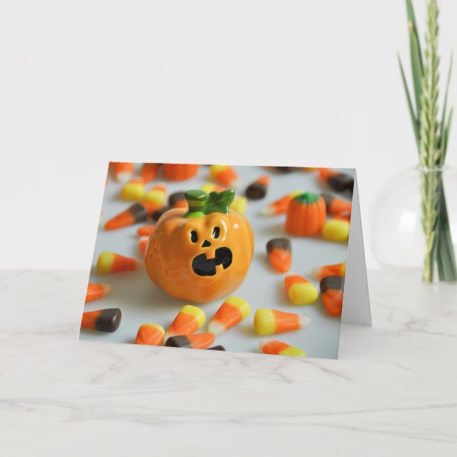 Tarjeta de Halloween de la calabaza (Anverso)