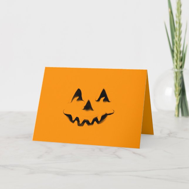 Tarjeta de Halloween de la calabaza de Smilin (Anverso)