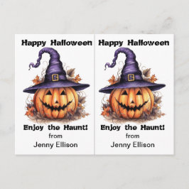 Tarjeta de Halloween de la fiesta de la escuela de