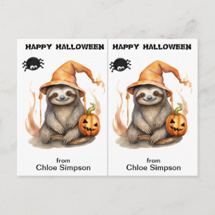 Tarjeta de Halloween de la fiesta escolar de Kitty