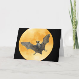 Tarjeta de Halloween de la luna de la ardilla del