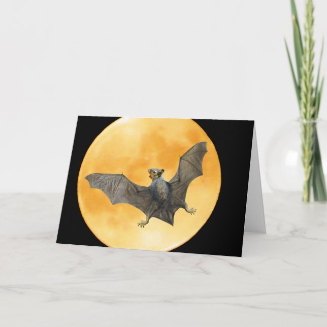 Tarjeta de Halloween de la luna de la ardilla del (Anverso)