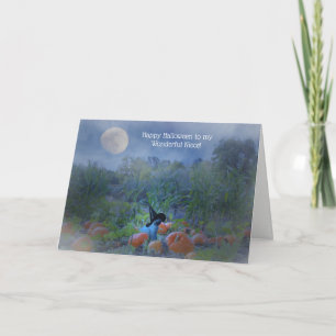 Tarjeta de Halloween de las calabazas de gato de b