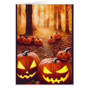 Tarjeta de Halloween de las calabazas de Jack O La