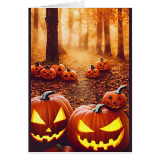 Tarjeta de Halloween de las calabazas de Jack O La