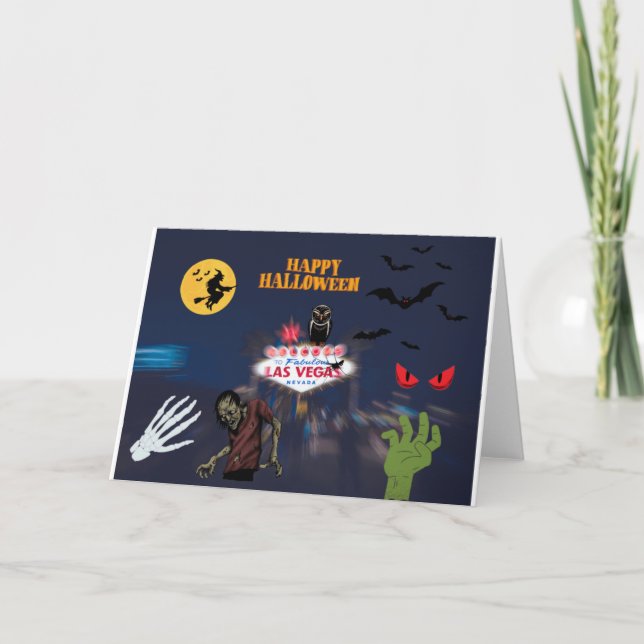 Tarjeta de Halloween de Las Vegas (Anverso)
