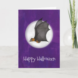 Tarjeta de Halloween de madre y murciélago para be