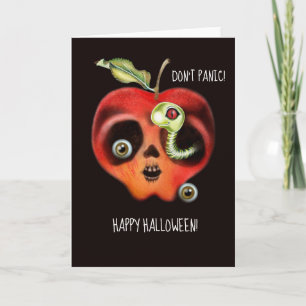 Tarjeta de Halloween de manzana envenenada