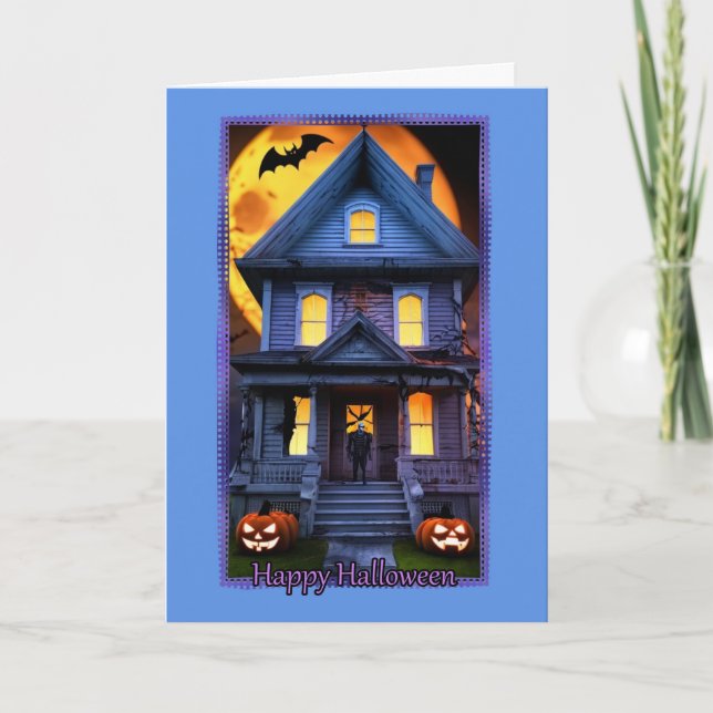 Tarjeta de Halloween de Monster House (Anverso)