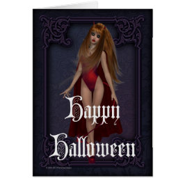 Tarjeta de Halloween de mujer diablo gótica