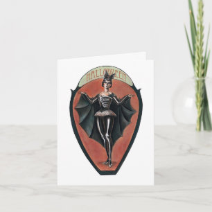 Tarjeta de Halloween de Mujer Esqueleto Vampiro Vi