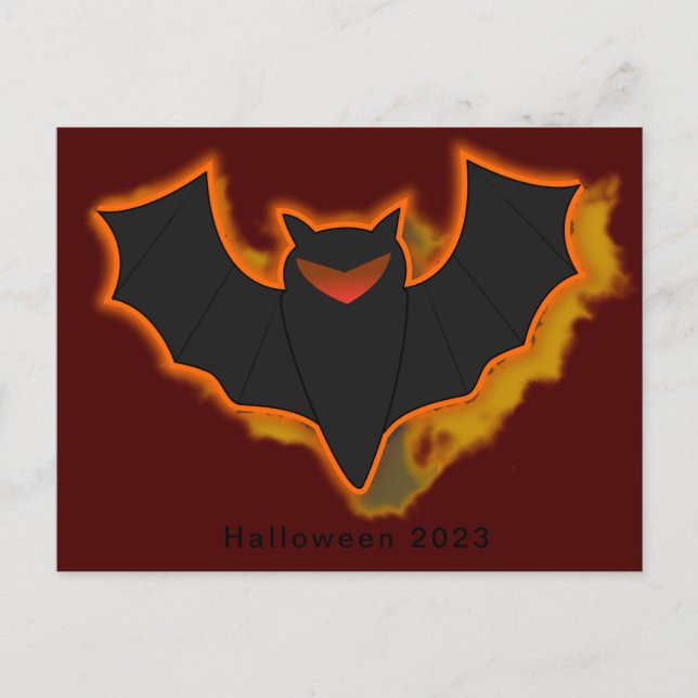 Tarjeta de Halloween de Murciélago Espeluznante -  (Anverso)