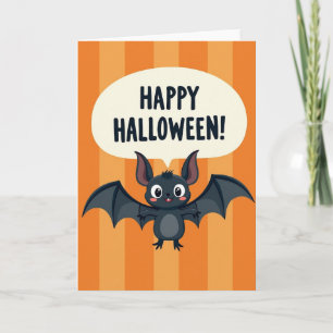 Tarjeta de Halloween de Murciélago Feliz