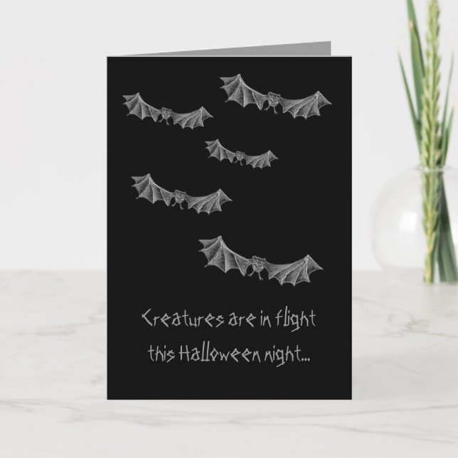tarjeta de Halloween de murciélagos (Anverso)
