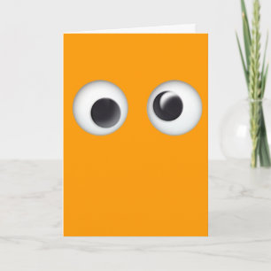 Tarjeta de Halloween de naranja Googly Eyes