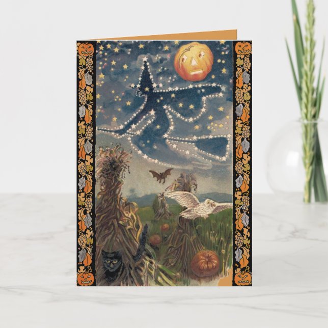 Tarjeta de Halloween de Noche Starry (Anverso)