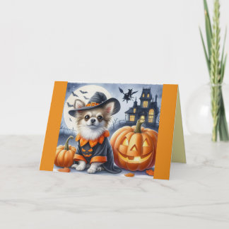 Tarjeta de Halloween de Perro Lindo Disfrazado