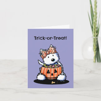 Tarjeta de Halloween de perro Terrier Westie