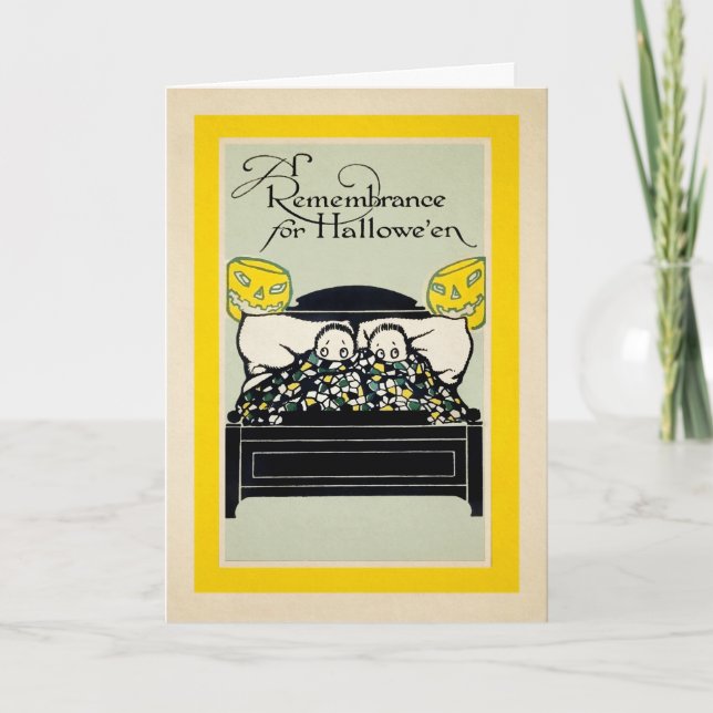 Tarjeta de Halloween de recuerdo retro (Anverso)