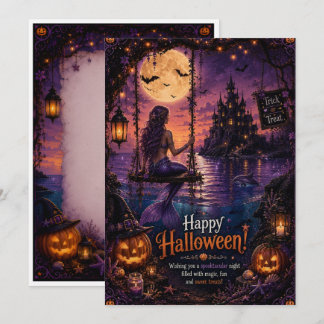 tarjeta de halloween de sirena