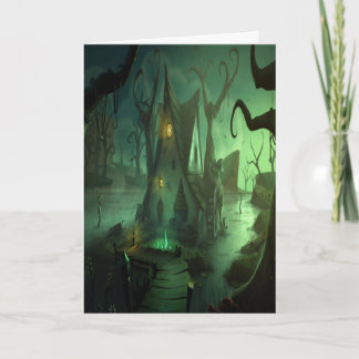 Tarjeta de Halloween de Spooky House