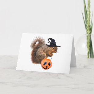 Tarjeta de halloween de truco o tratamiento de ard