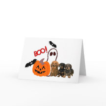 Tarjeta de Halloween del Dachshund