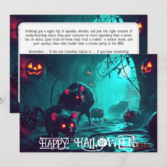 Tarjeta de Halloween del desfile de plagas de cala (Anverso / Reverso)