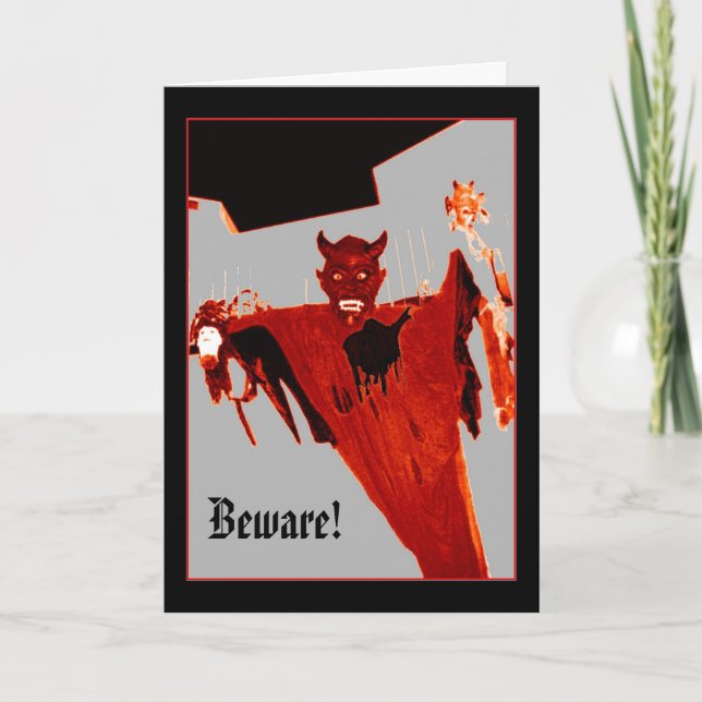 Tarjeta de Halloween del "diablo de levantamiento" (Anverso)