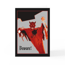 Tarjeta de Halloween del "diablo de levantamiento"