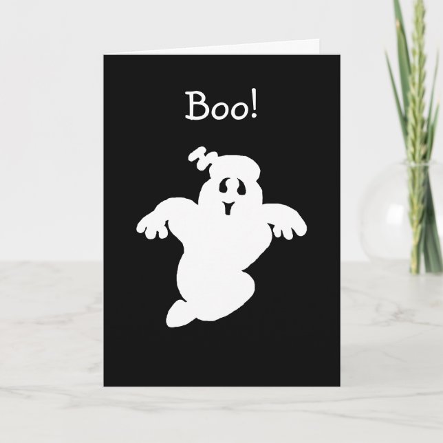 Tarjeta de Halloween del fantasma (Anverso)