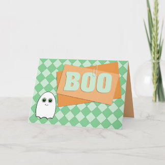 Tarjeta de Halloween del fantasma del abucheo del