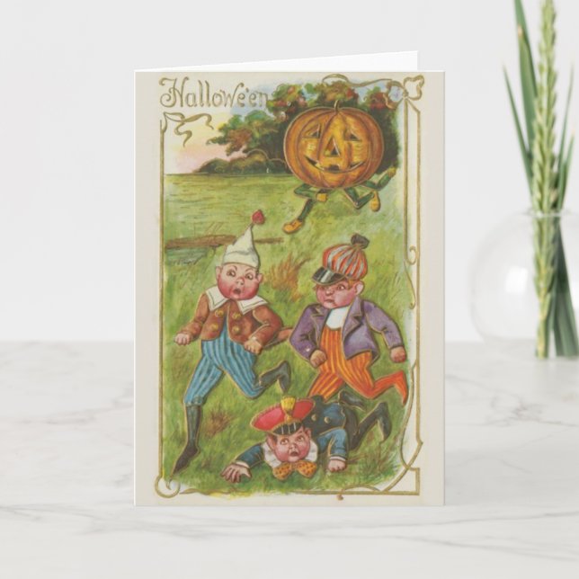 Tarjeta de Halloween del vintage (Anverso)