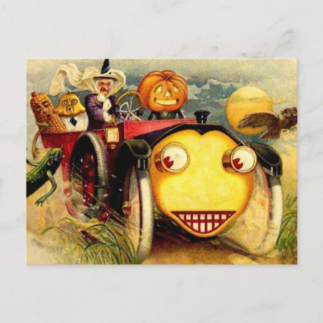 Tarjeta de Halloween del vintage (Anverso)