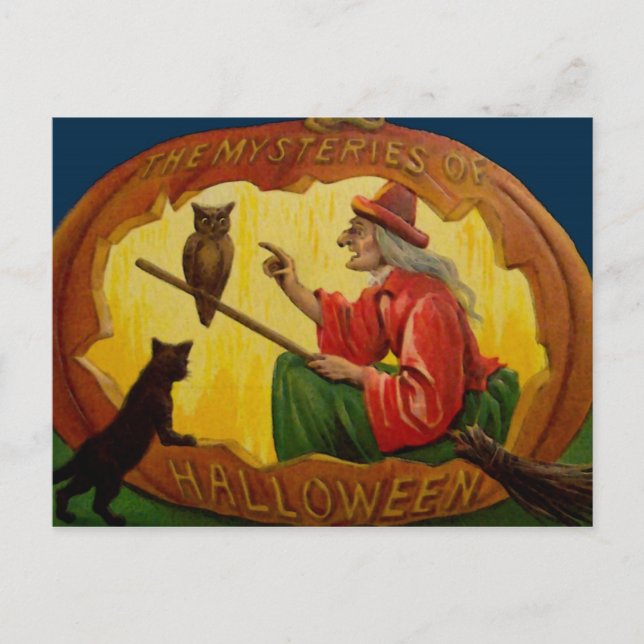 Tarjeta de Halloween del vintage (Anverso)