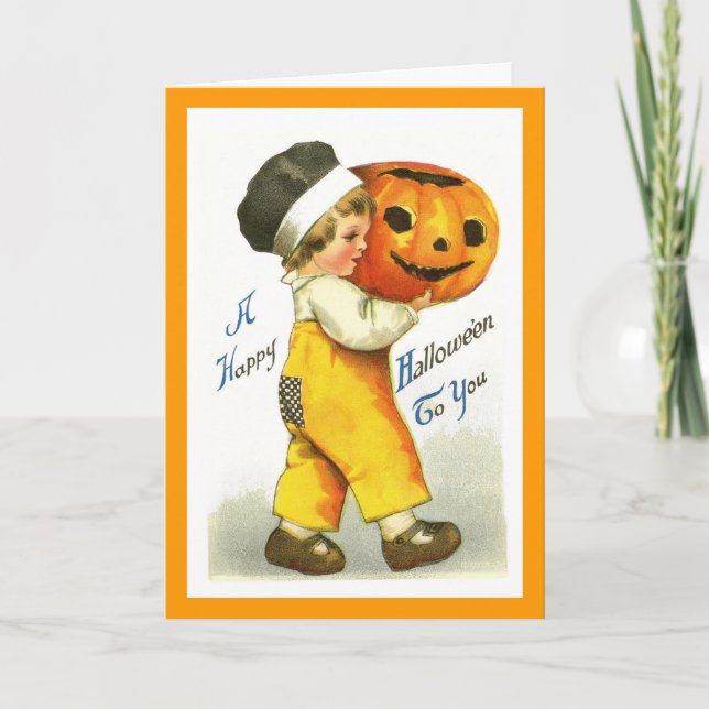 Tarjeta de Halloween del vintage (Anverso)