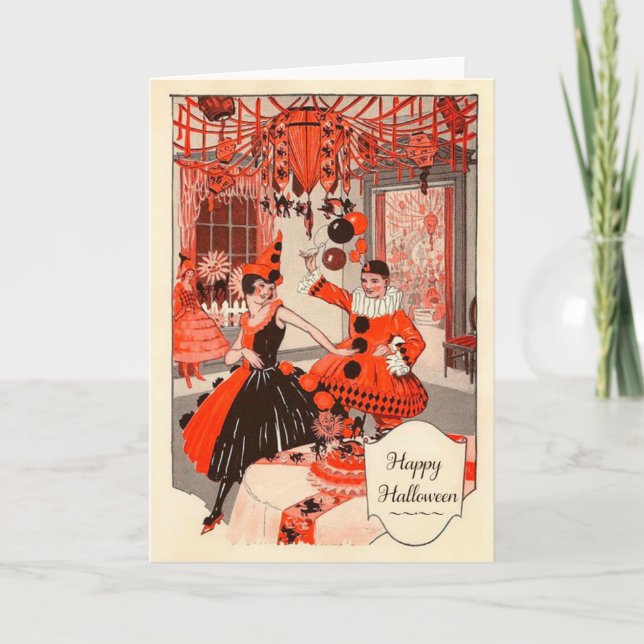 Tarjeta de Halloween del vintage, circa 1920 (Anverso)