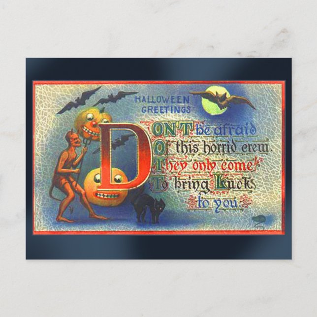 Tarjeta de Halloween Devils and Bats (Anverso)