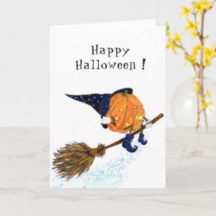 Tarjeta de Halloween divertida para calabaza de br