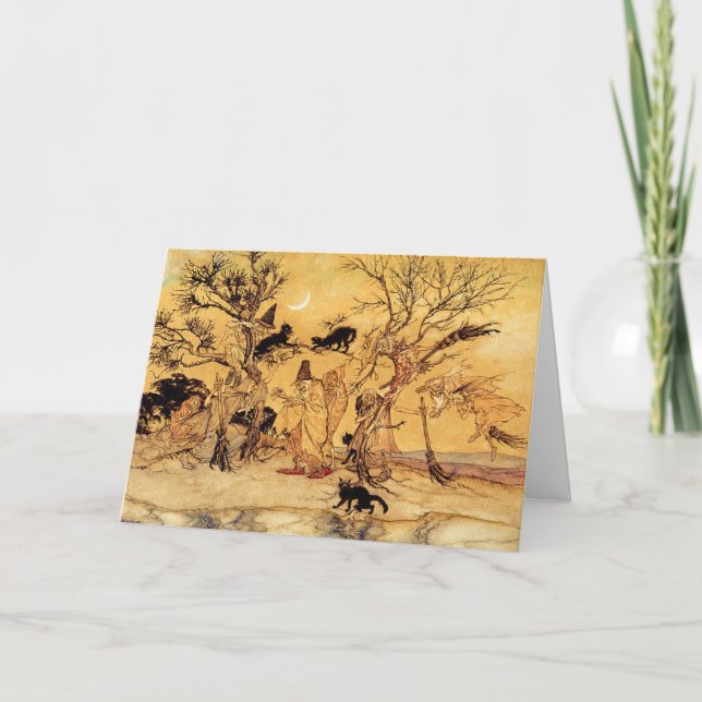 Tarjeta de Halloween: El Sabat de las brujas (Anverso)