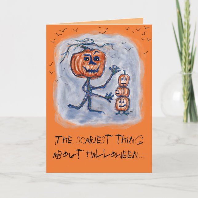 Tarjeta de Halloween espeluznante (Anverso)