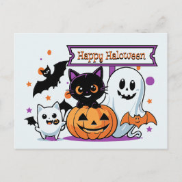 Tarjeta de Halloween espeluznante pero linda