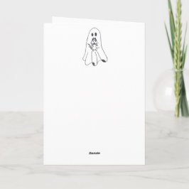 Tarjeta de Halloween | Fantasma | Flores | Boo Bel