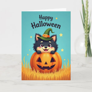 Tarjeta de Halloween Feliz Amigo Calabaza