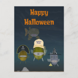 Tarjeta de Halloween FishFolkArt 2019